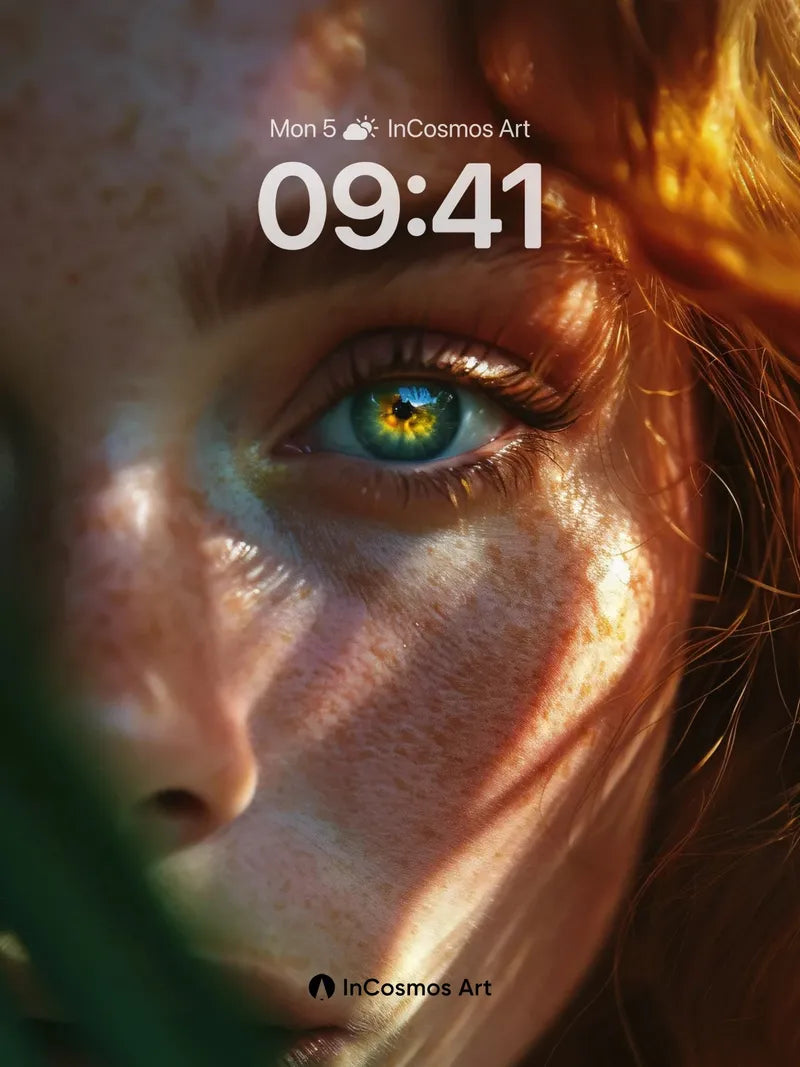 Sunlit Freckle Wallpaper with Emerald Eye