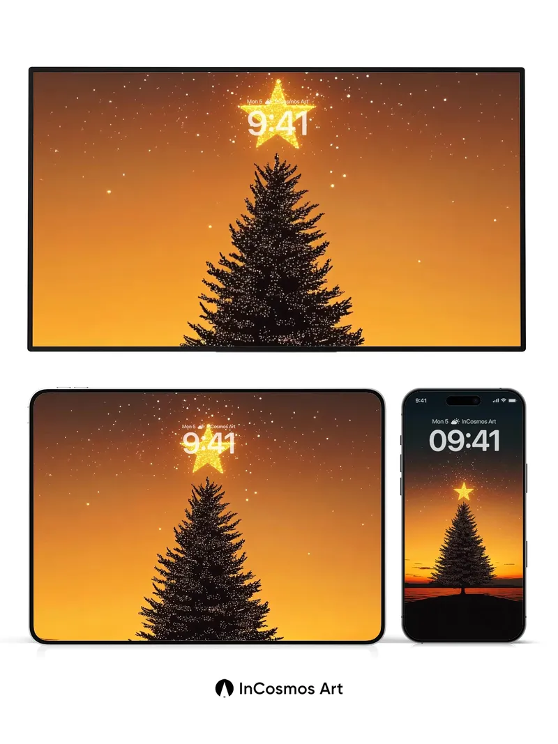 Silent Starlight Wallpaper with Cosmic Tree