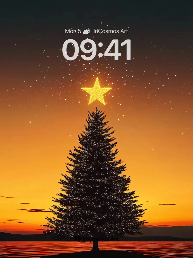 Silent Starlight Wallpaper with Cosmic Tree