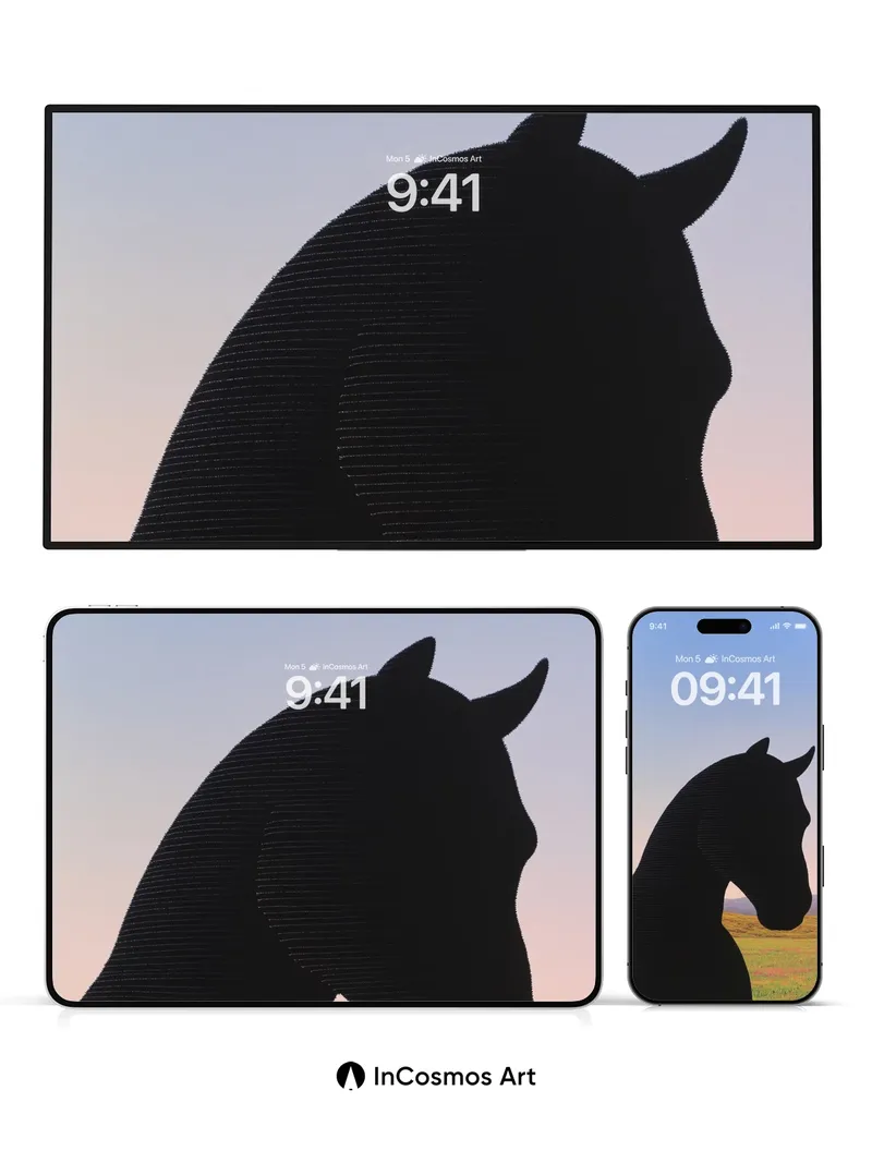 Silhouetted Grace Wallpaper with Textured Shadow