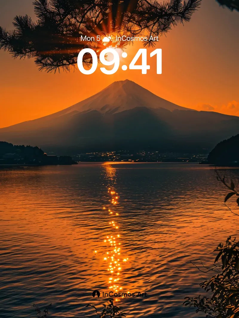 Serenity Peak Wallpaper with Golden Sunbeam