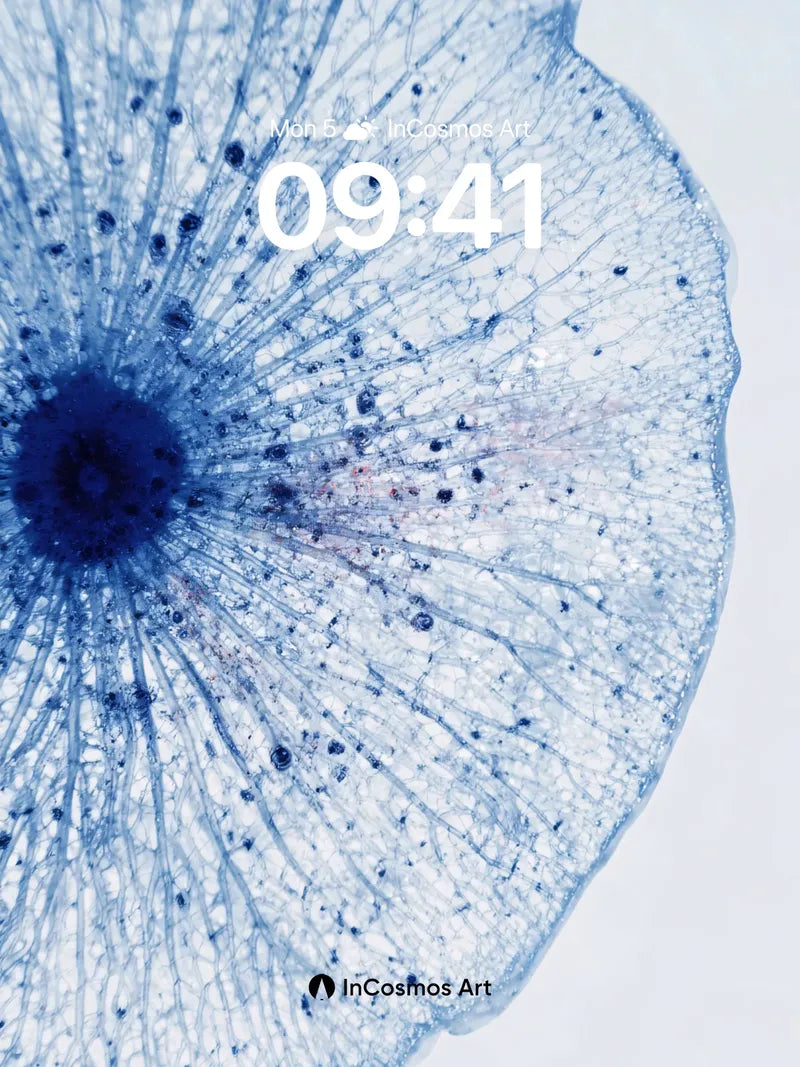 Cobalt Veil Wallpaper with Celestial Threads