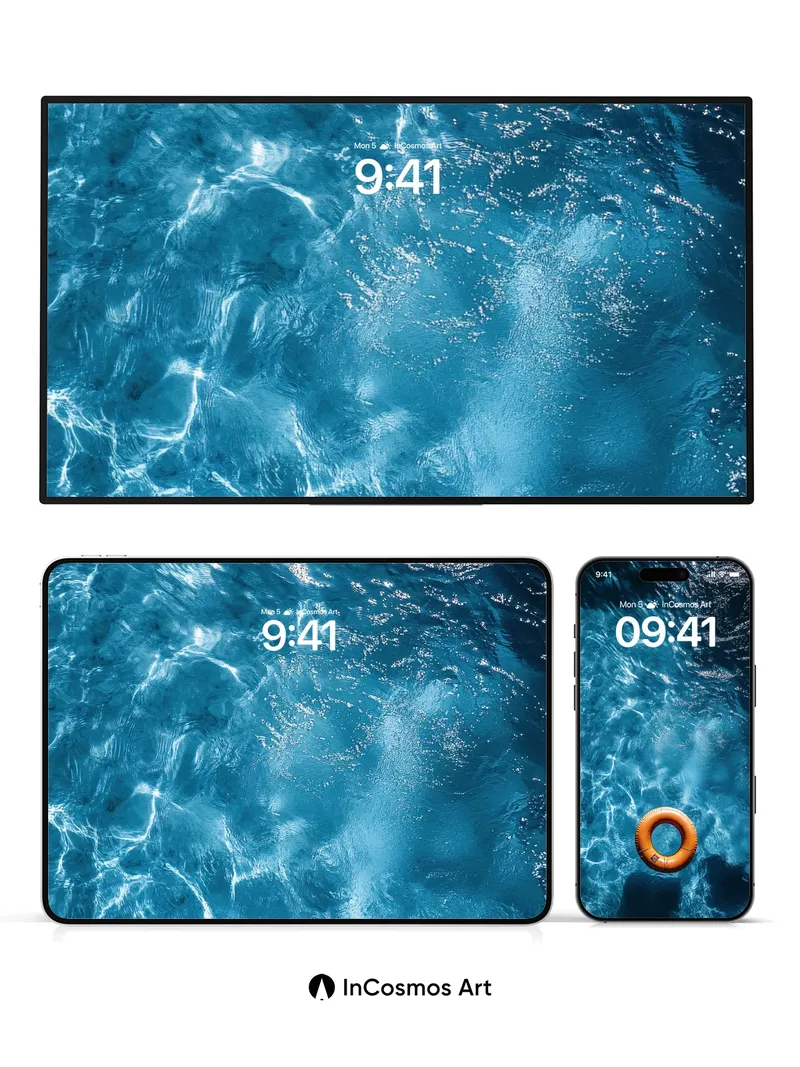 Serenity Float Wallpaper with Sunlit Depths