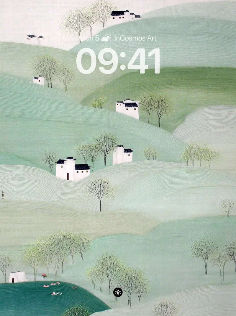 Serene Hillside Wallpaper with Whispering Greens wallpaper for iPhone, iPad & Mac