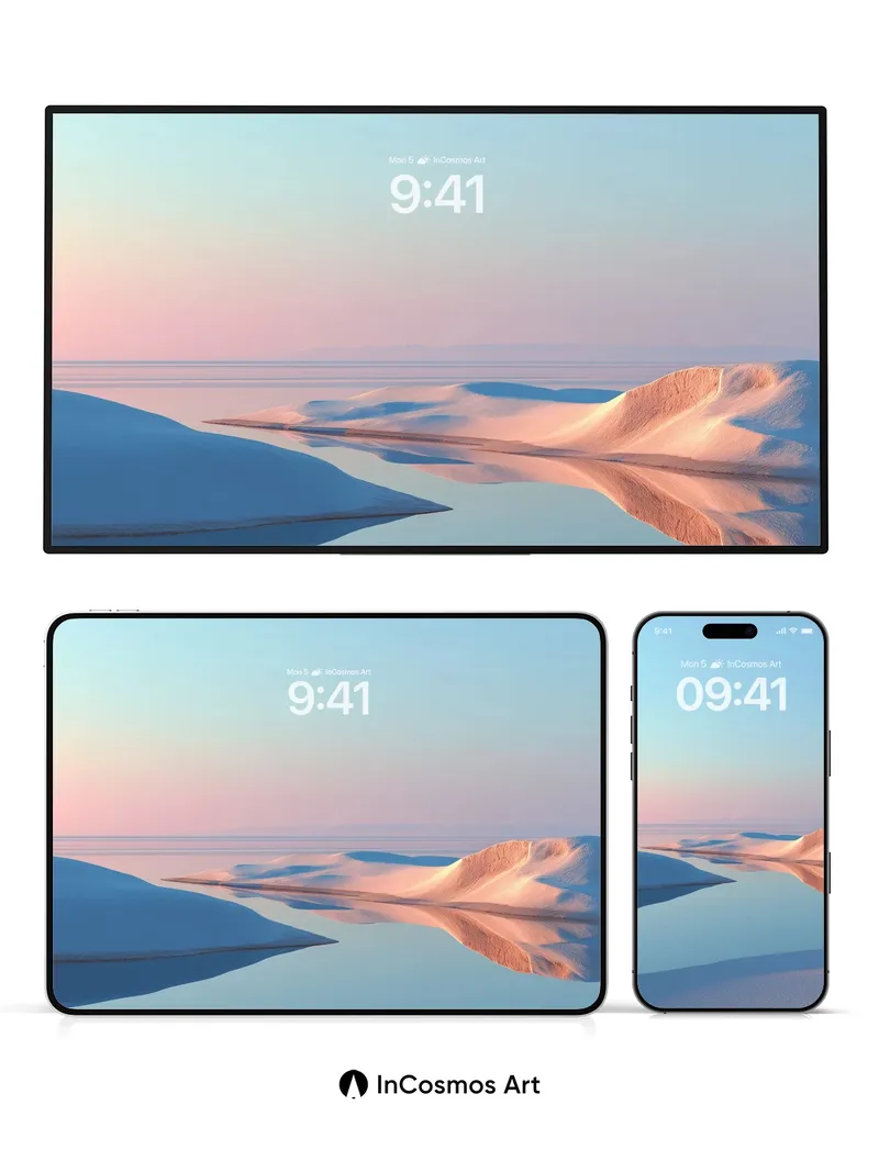 Serenity Dune Wallpaper with Mirror Lake