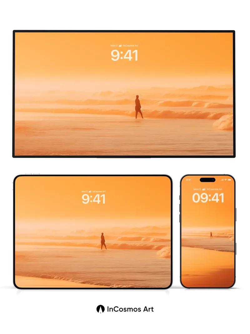 Golden Solitude Wallpaper with Horizon Echo