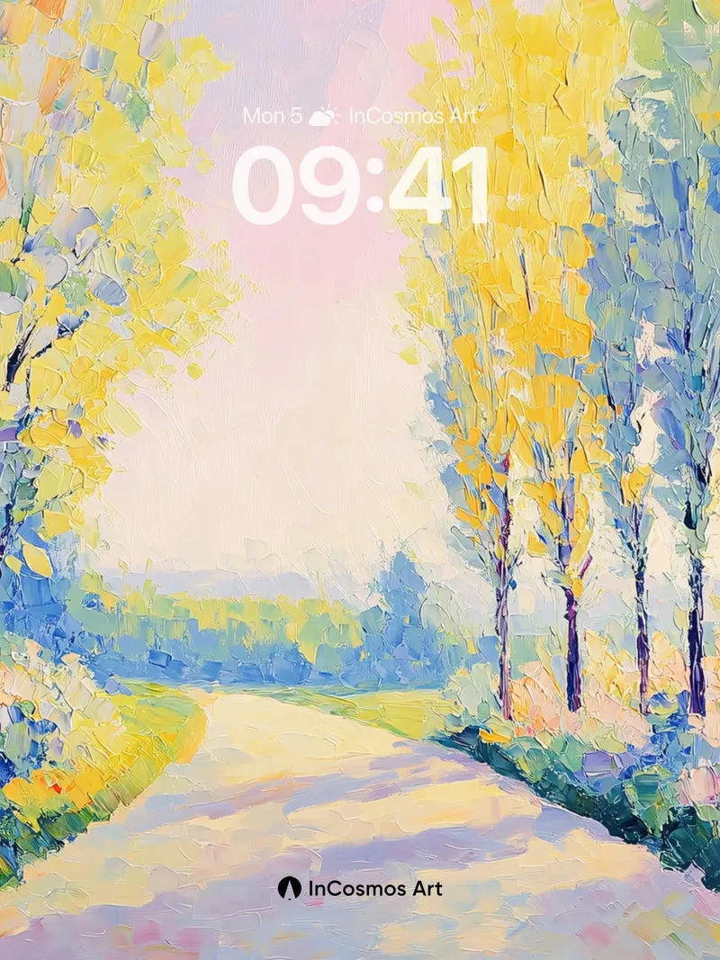 Serenity Pathway Wallpaper with Soft Light Hues