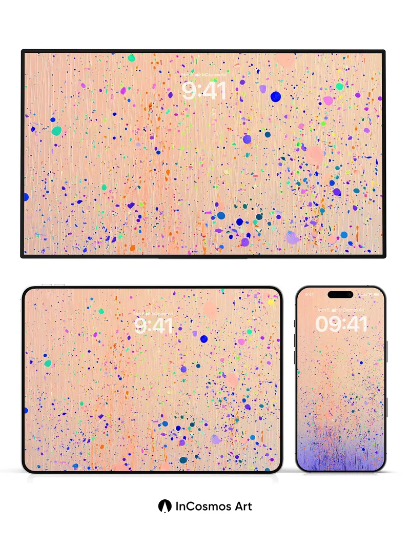 Cosmic Confetti Wallpaper with Rainbow Dust