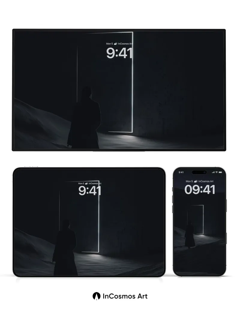 Silent Threshold Wallpaper with Neon Edge