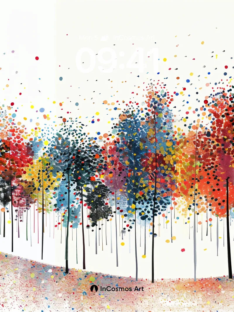 Whispering Canopy Wallpaper with Polka-Dot Forest