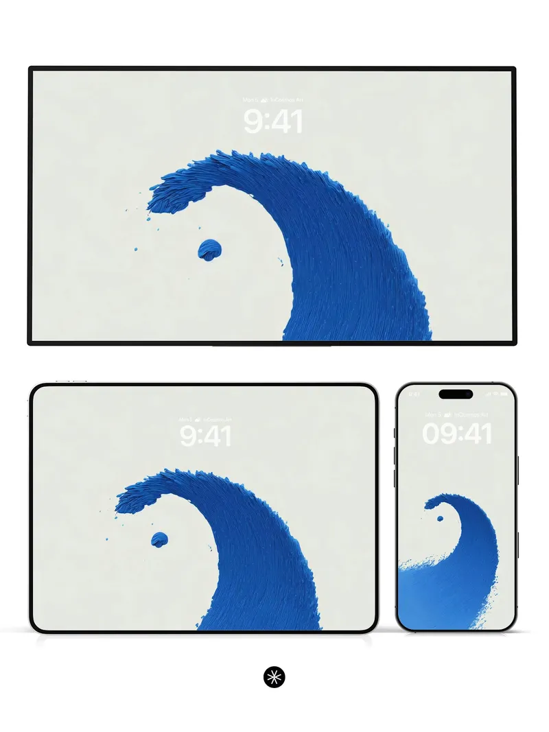 Blue Wave Texture Wallpaper 4K for iPhone Lock Screen