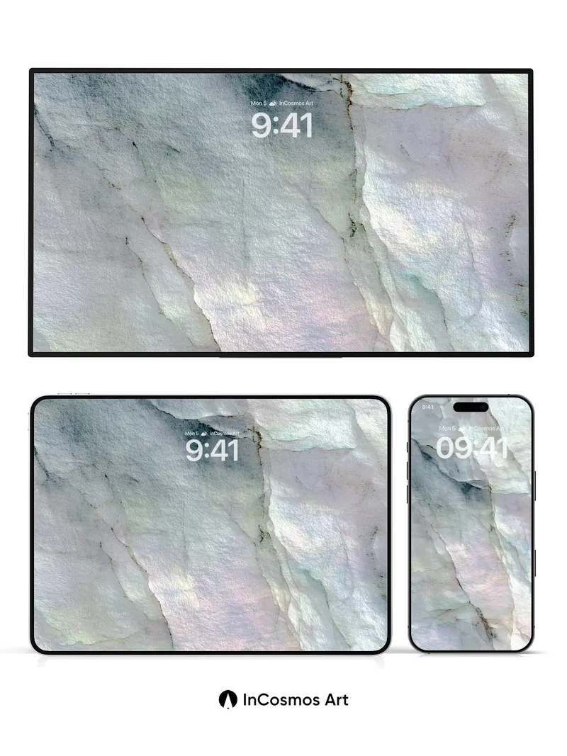 Iridescent Stone Wallpaper with Breathable Light