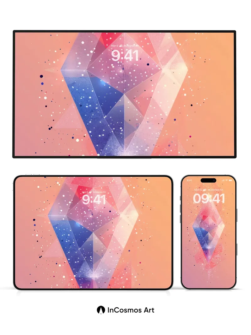 Luminous Prism Wallpaper with Cosmic Dust