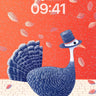 Autumn Whimsy Wallpaper with Top-Hatted Turkey wallpaper for iPhone, iPad & Mac