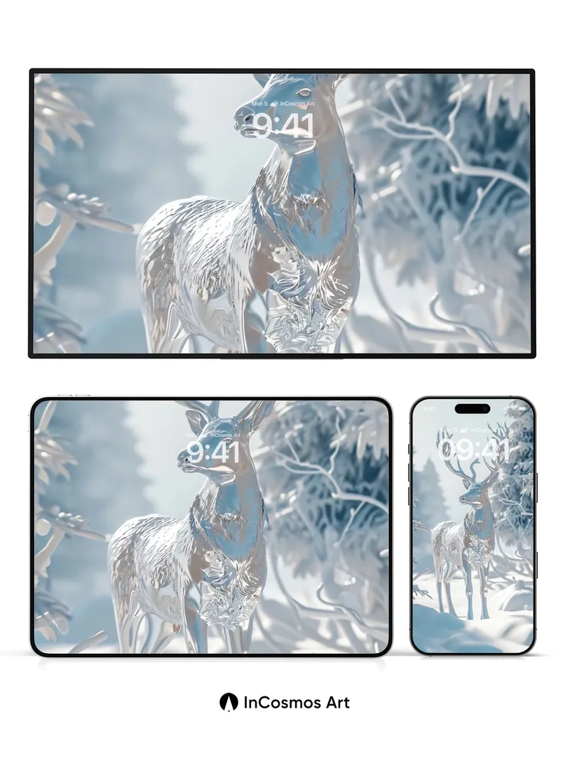 Frostbound Majesty Wallpaper with Silver Veins