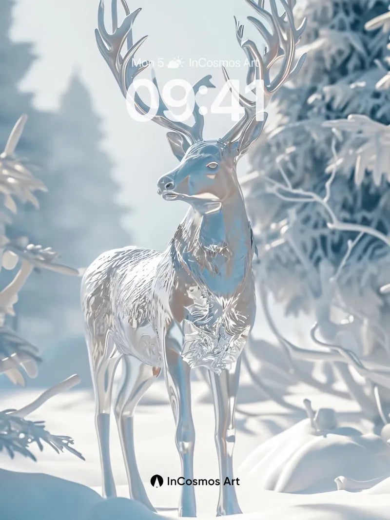 Frostbound Majesty Wallpaper with Silver Veins