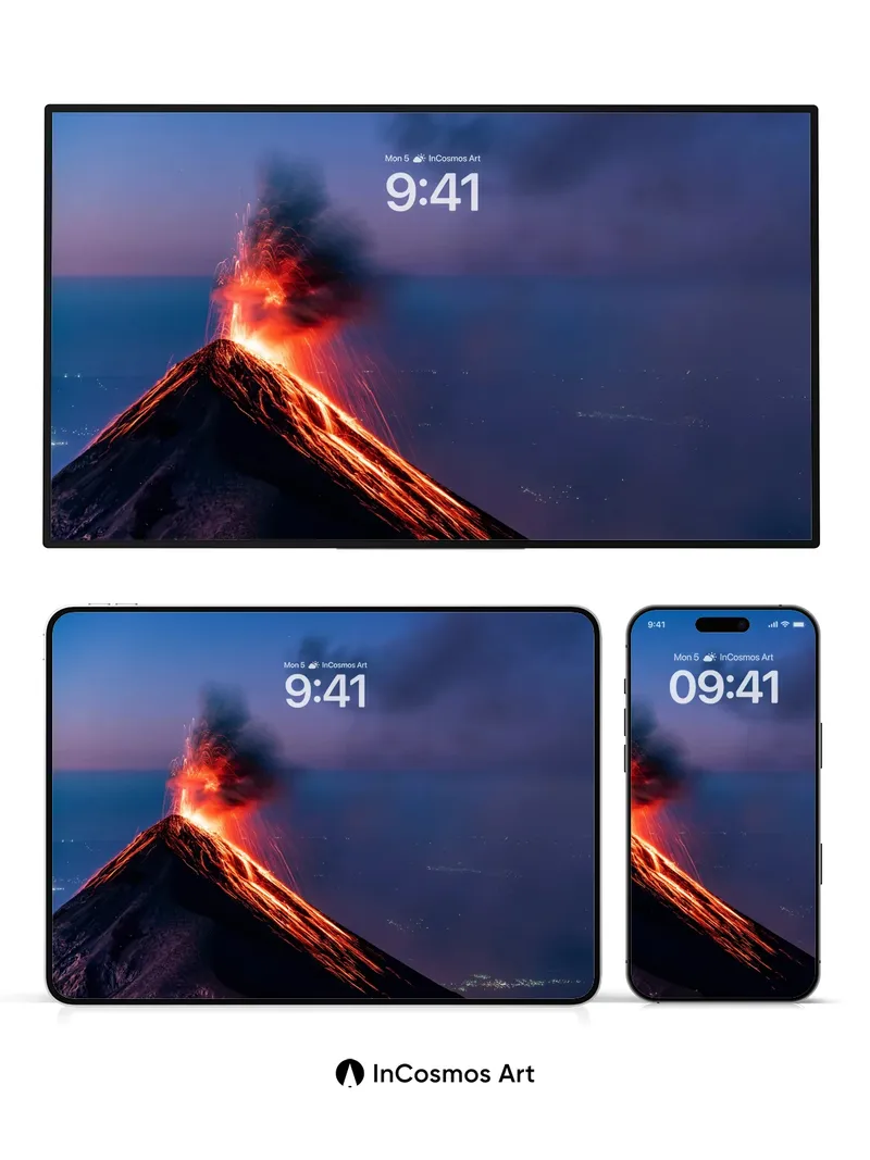 Incandescent Peak Wallpaper with Nightfall Veil