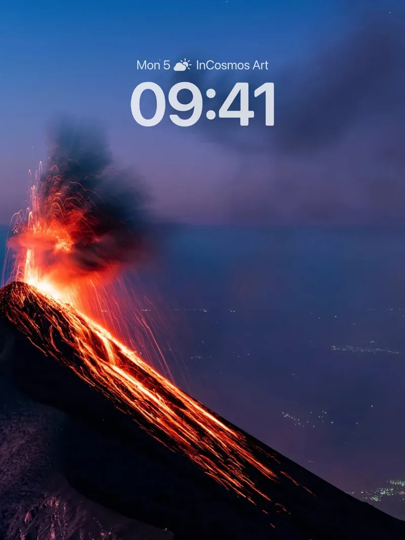 Incandescent Peak Wallpaper with Nightfall Veil