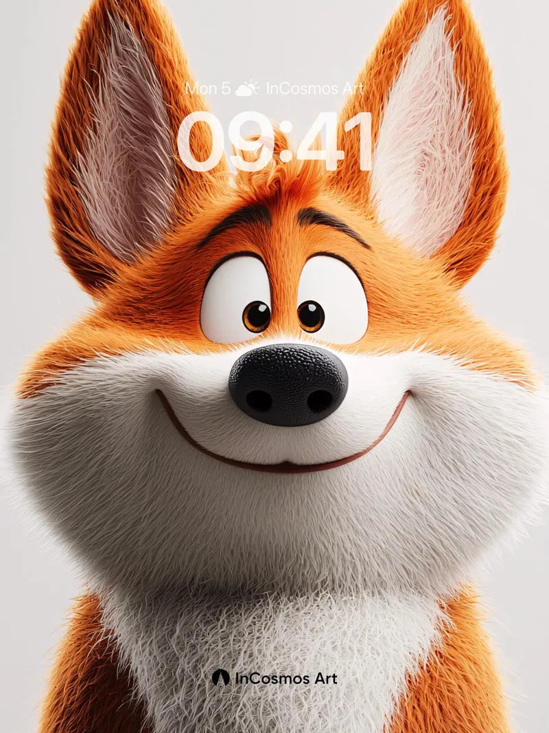Playful Fox Gaze Wallpaper with Animated Fur wallpaper for iPhone, iPad & Mac