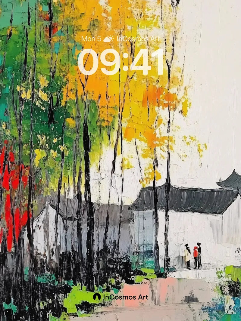 Whispering Canopy Wallpaper with Autumnal Hues