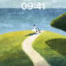 Serenity Pathway Wallpaper with Ocean Whispers wallpaper for iPhone, iPad & Mac