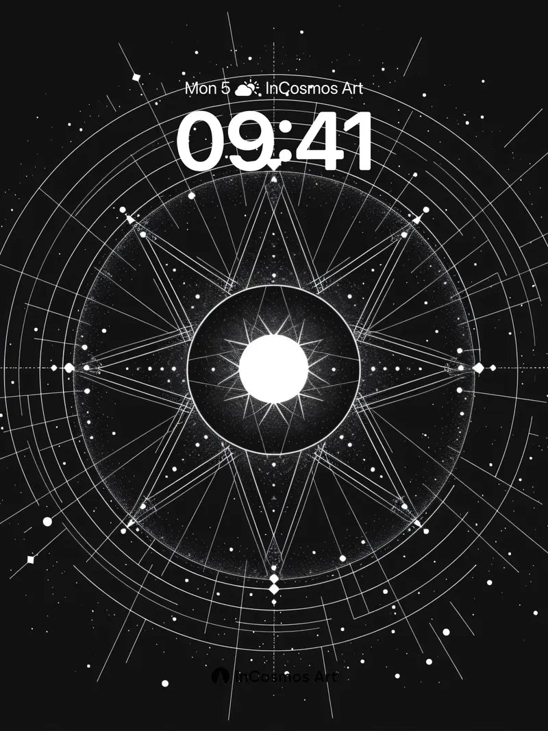 Celestial Grid Wallpaper with Starlight Web