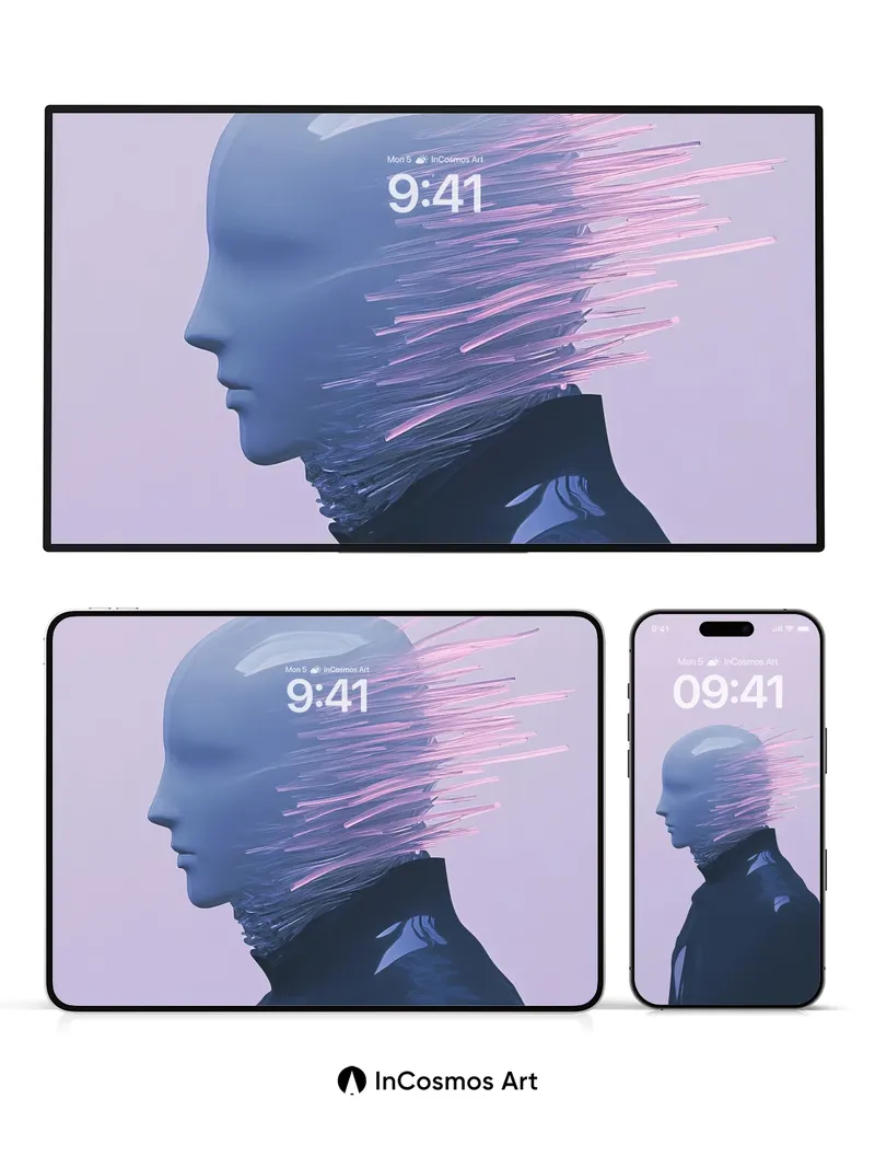 Silent Pulse Wallpaper with Neon Fractures