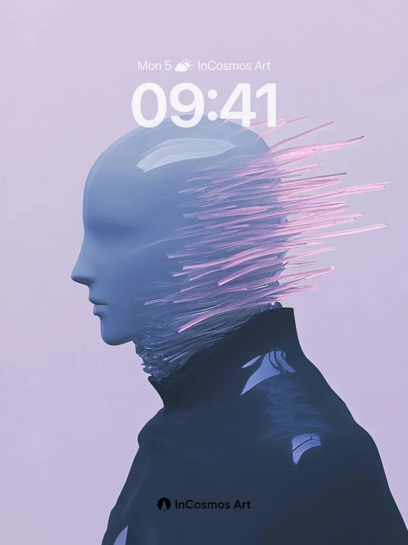 Silent Pulse Wallpaper with Neon Fractures