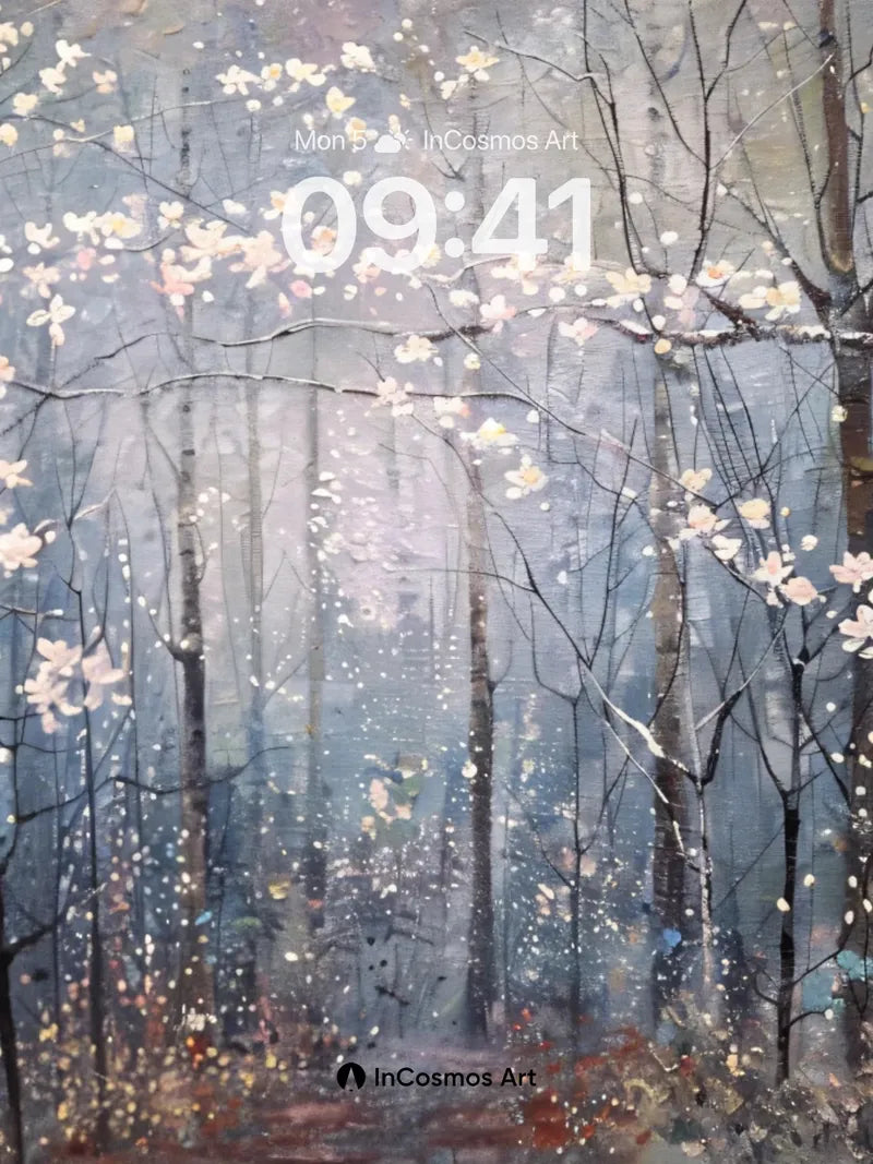 Misty Bloom Wallpaper with Ethereal Light Trails