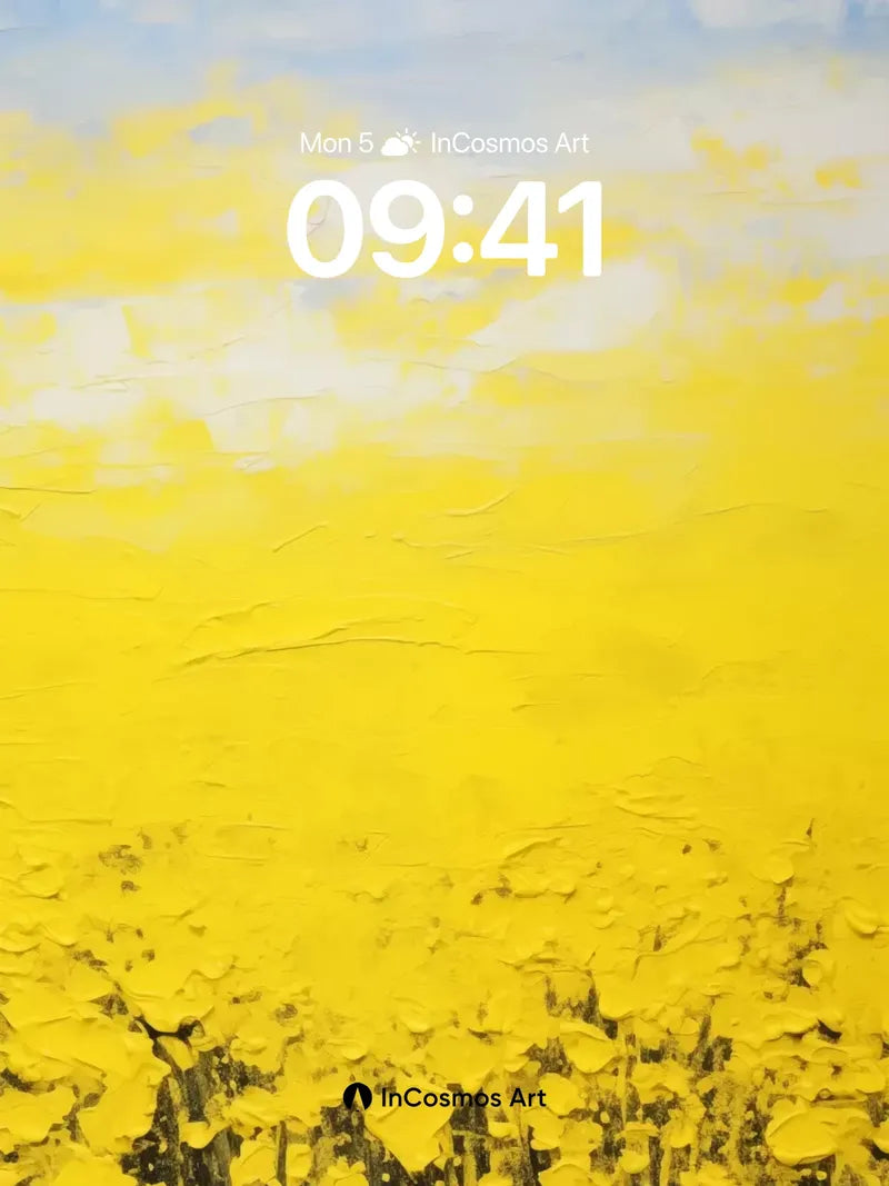 Golden Field Wallpaper with Textured Sky