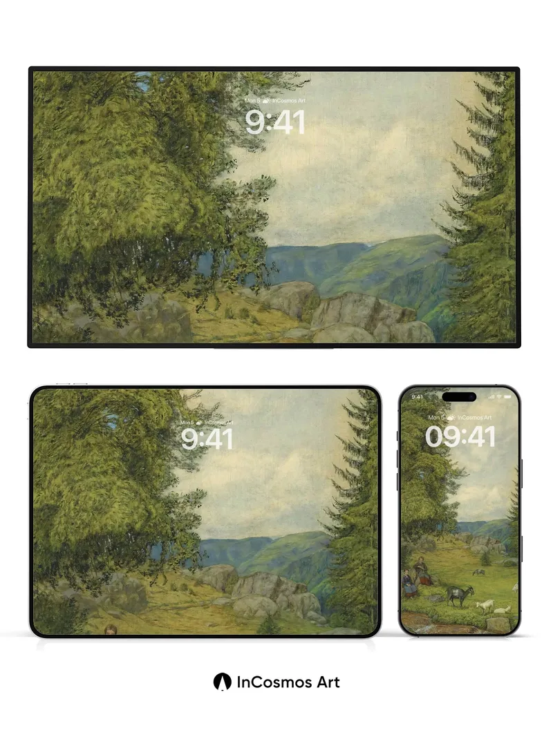 Serenity in the Valley Wallpaper with Mountain Whispers