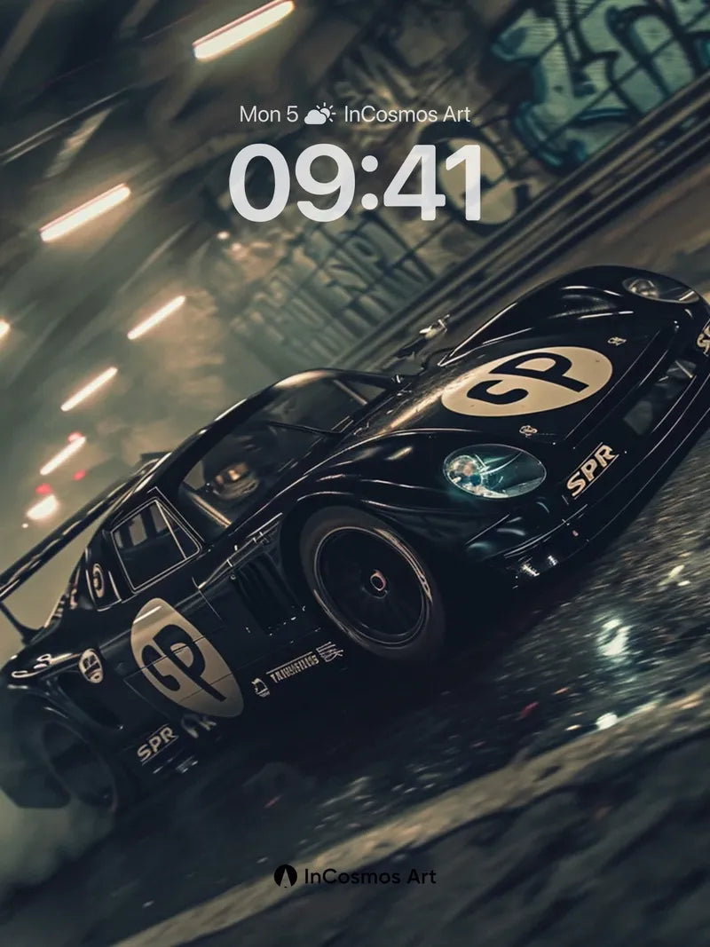 Neon Pulse Wallpaper with Graffiti Echo