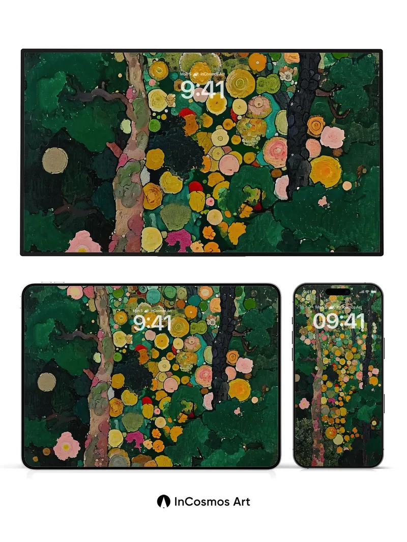 Whispering Canopy Wallpaper with Dappled Light