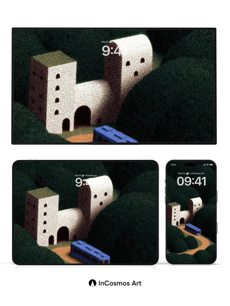 Whispering Stone Wallpaper with Midnight Train