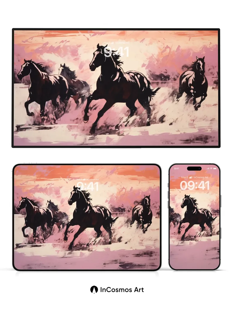 Crimson Gallop Wallpaper with Painted Dust