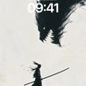 Silhouette Duel Wallpaper with Ink Dragon wallpaper for iPhone, iPad & Mac