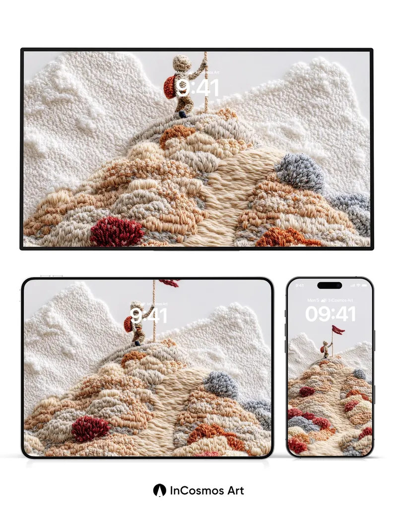 Tactile Summit Wallpaper with Miniature Explorer