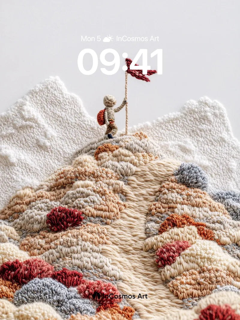 Tactile Summit Wallpaper with Miniature Explorer