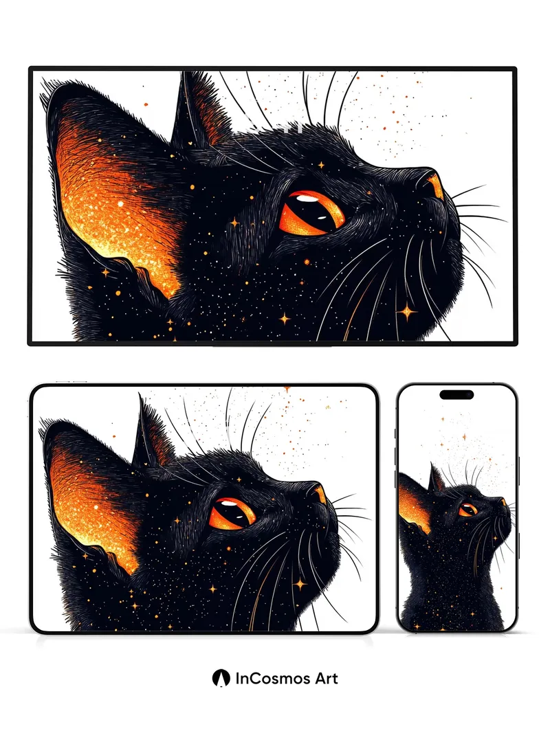 Stellar Whisker Wallpaper with Cosmic Fur