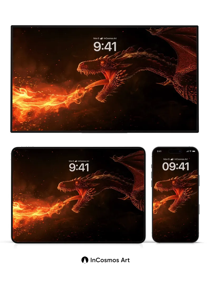 Fiery Breath Wallpaper with Dragon's Shadow