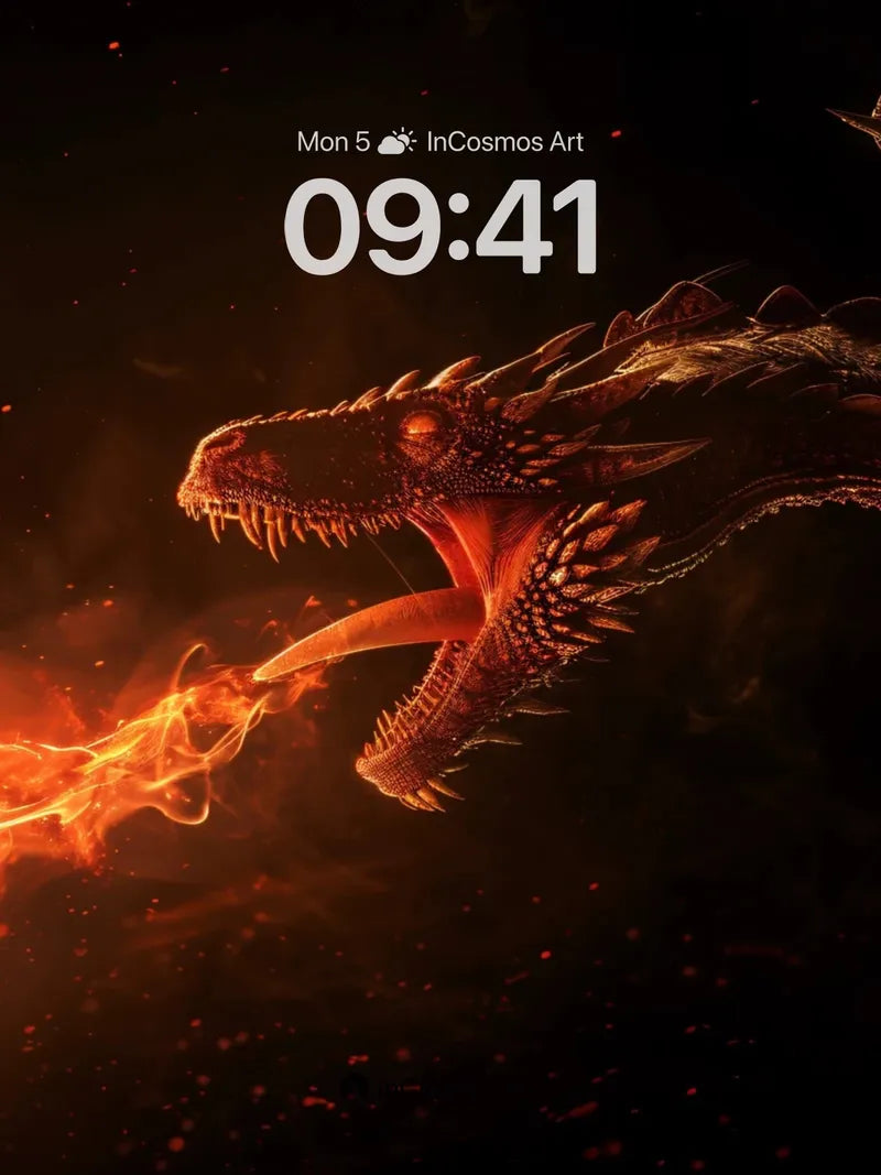 Fiery Breath Wallpaper with Dragon's Shadow