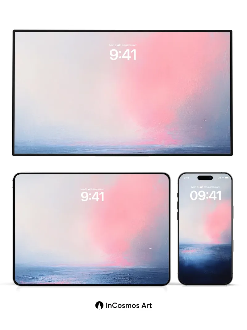 Crimson Horizon Wallpaper with Ethereal Sea