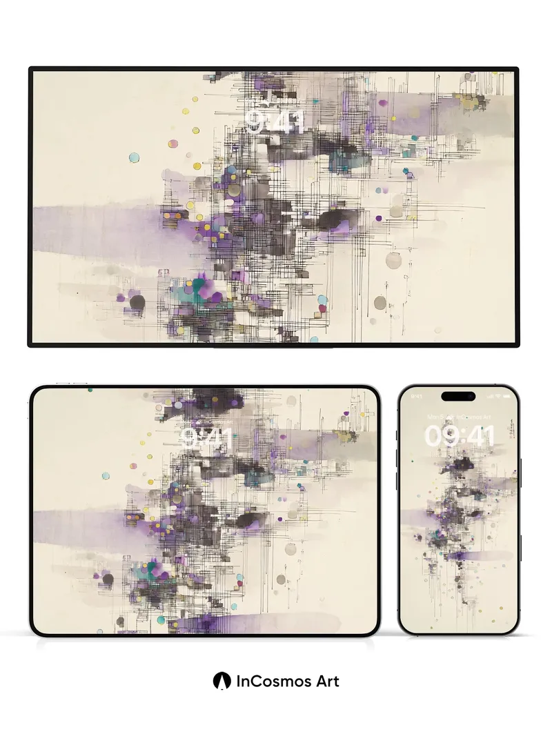 Ethereal Lines Wallpaper with Floating Dots