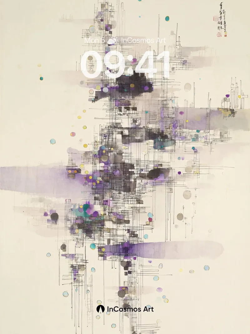 Ethereal Lines Wallpaper with Floating Dots