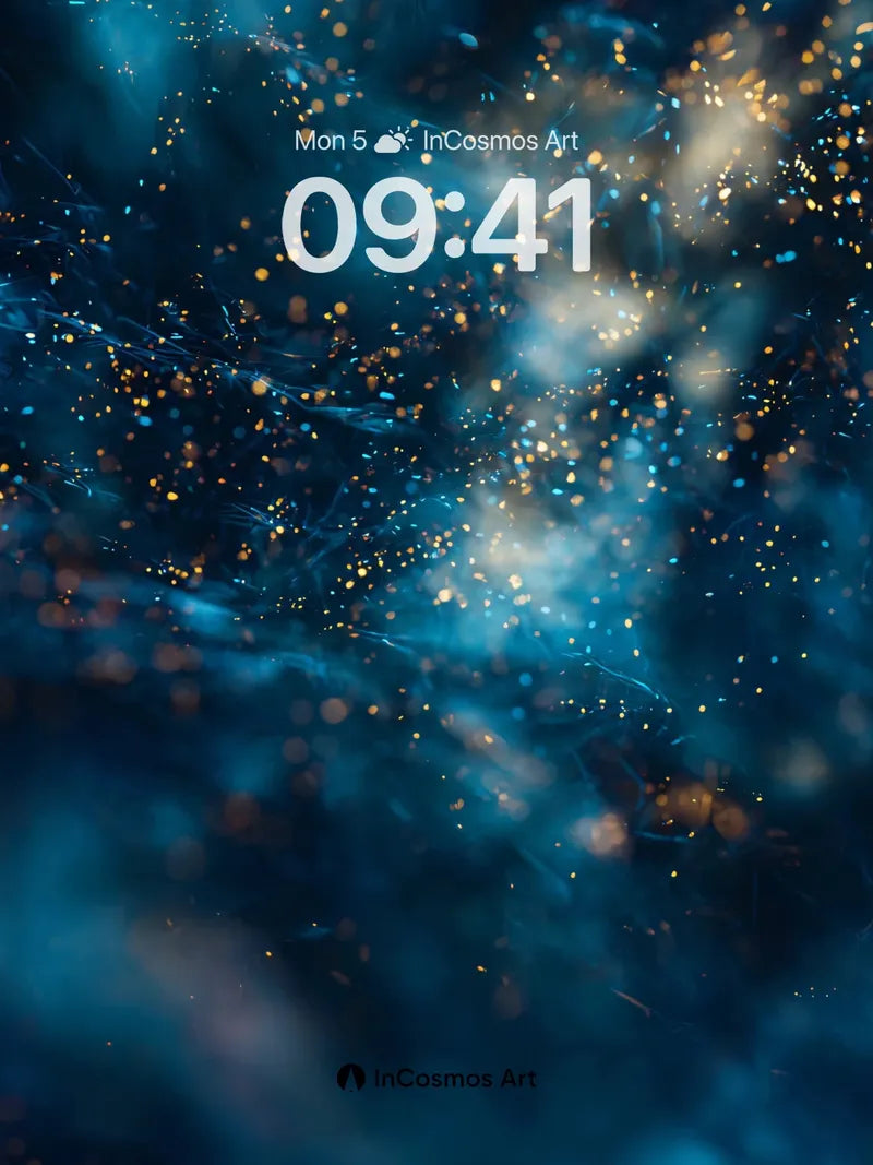 Cosmic Drift Wallpaper with Golden Embers wallpaper for iPhone, iPad & Mac
