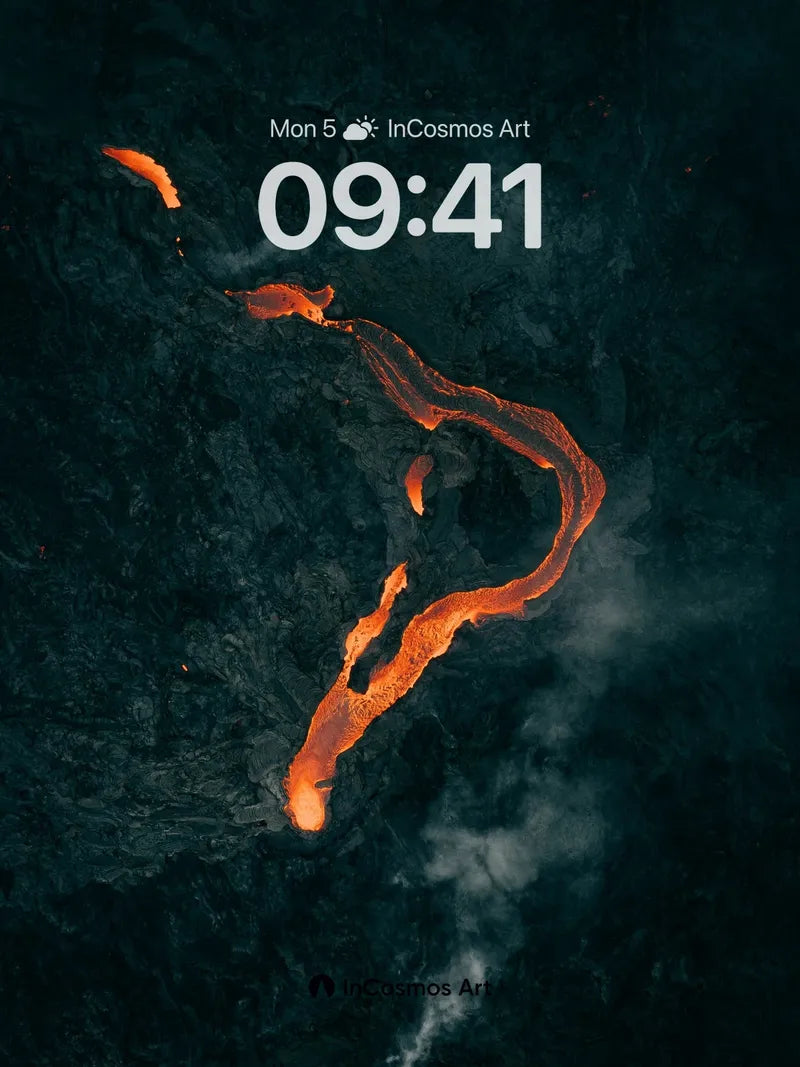 Lava River Wallpaper with Volcanic Veins