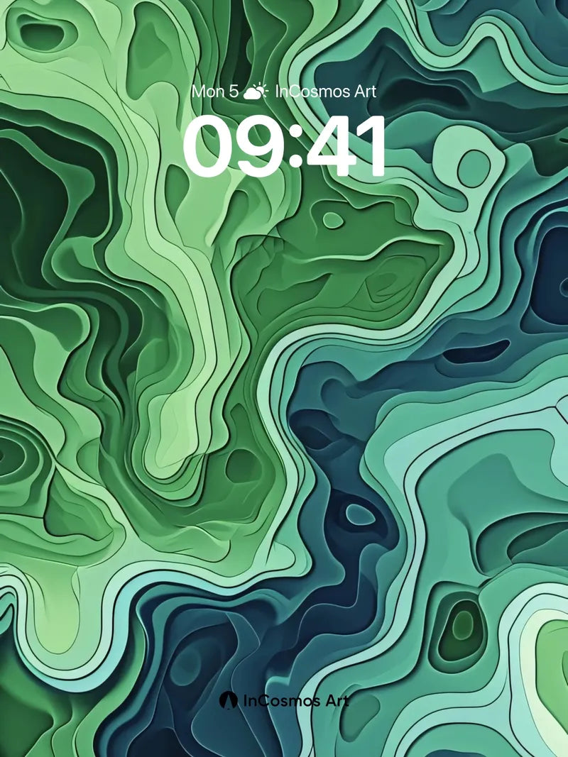 Emerald Current Wallpaper with Living Contours