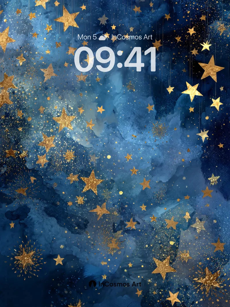 Golden Nebula Wallpaper with Starlight Drift