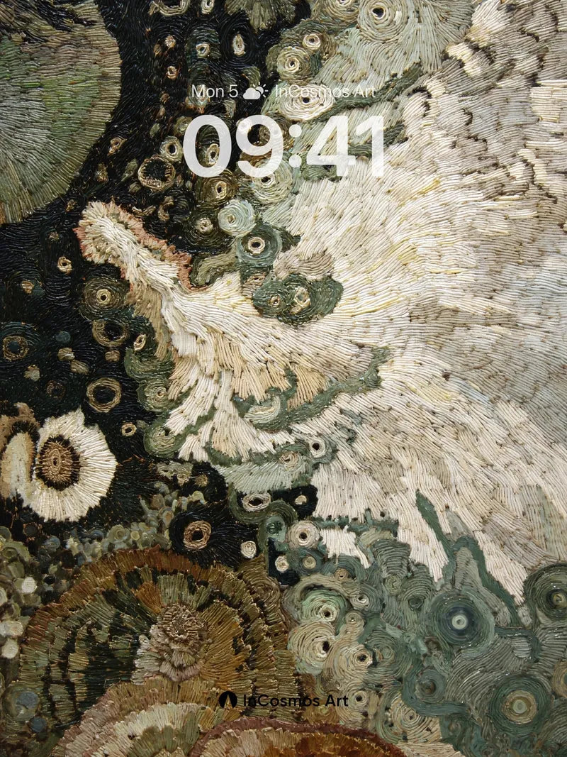 Whispering Coral Wallpaper with Embroidered Depths