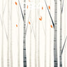 Serenity Birch Wallpaper with Floating Amber Leaves wallpaper for iPhone, iPad & Mac